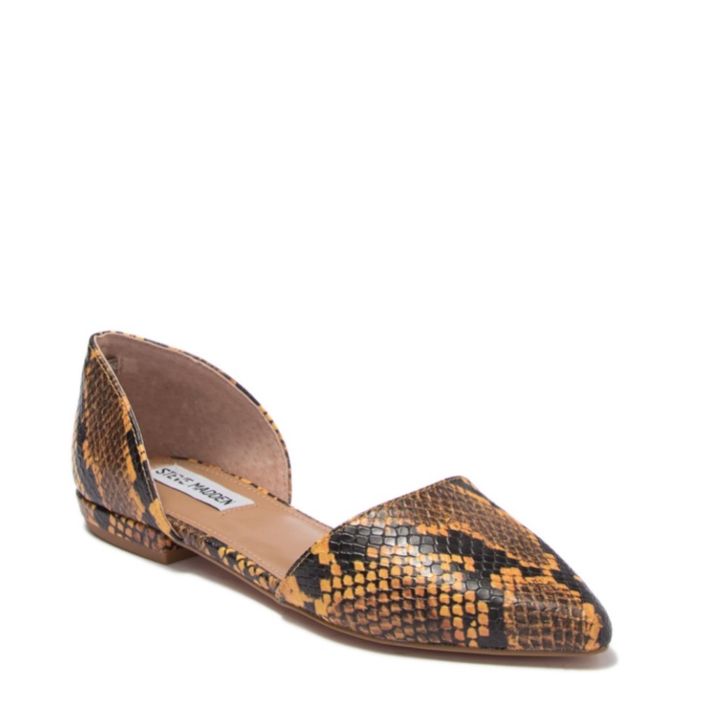 Steve Madden Genius d’Orsay in Yellow Snake Flat